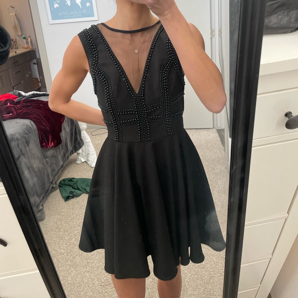 Black beeded mesh dress (keepsake)